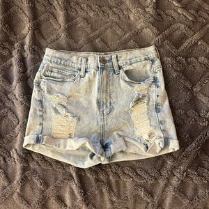 Women’s High Rise Distressed Vintage Mom Shorts